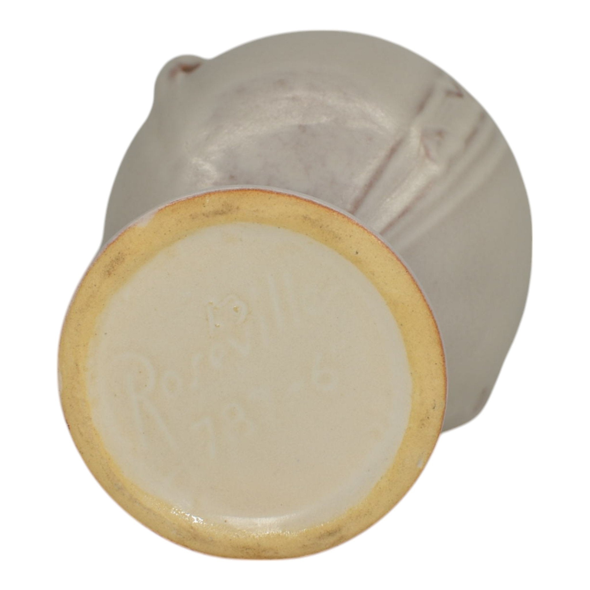 Roseville Moderne Tan White 1936 Vintage Art Deco Pottery