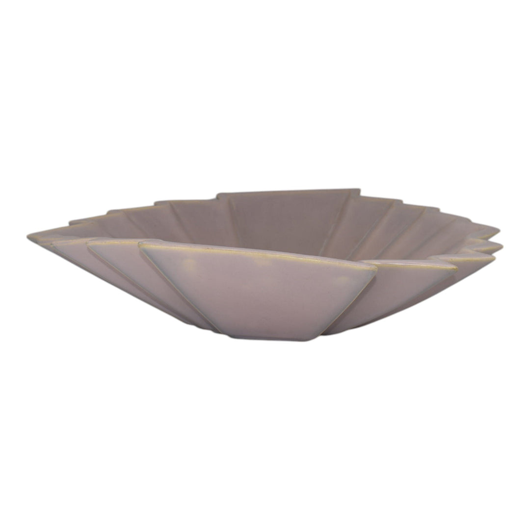 Weller Lorbeek 1920s Vintage Art Deco Pottery Purple Ceramic Console Bowl - Just Art Pottery