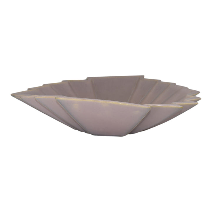 Weller Lorbeek 1920s Vintage Art Deco Pottery Purple Ceramic Console Bowl - Just Art Pottery