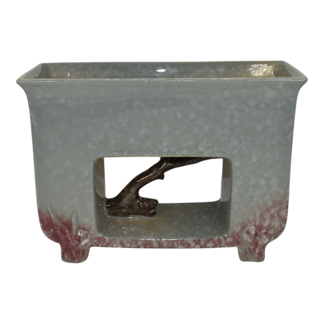 Roseville Artwood Gray 1951 Mid Century Modern Pottery Ceramic Planter 1054-8 - Just Art Pottery