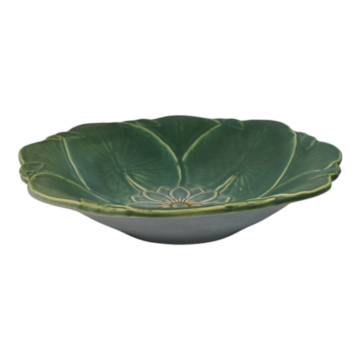 Weller Pumila 1920s Vintage Art Pottery Blue Green Lily Pad Console Bowl