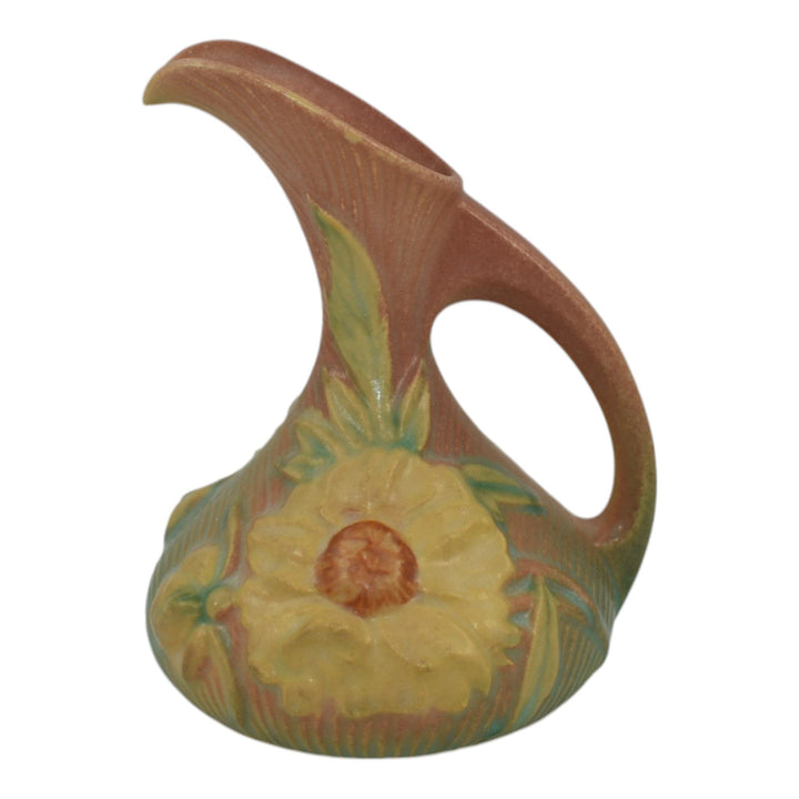 Roseville Peony Pink 1942 Mid Century Modern Pottery Pottery Ceramic Ewer 7-6 - Just Art Pottery