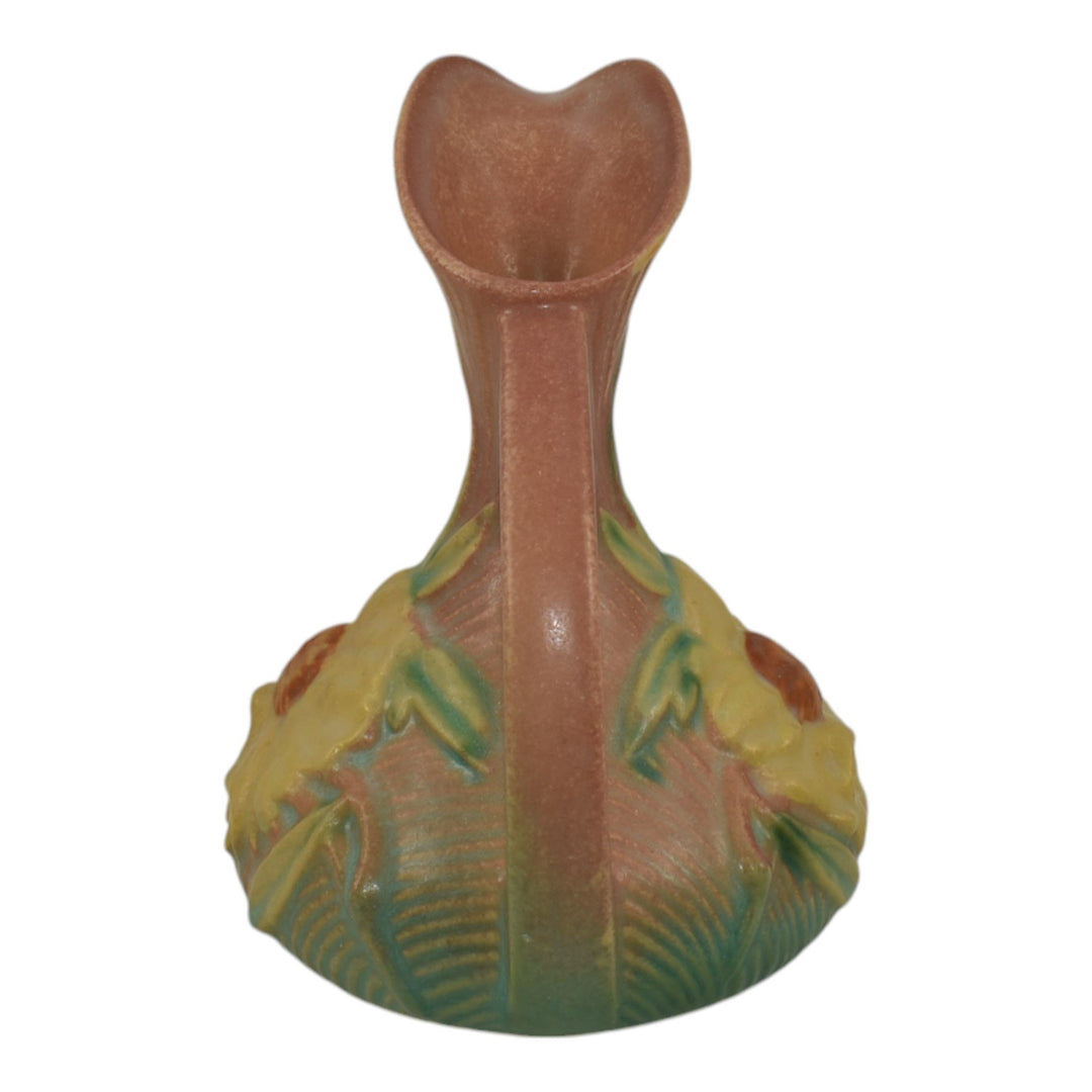 Roseville Peony Pink 1942 Mid Century Modern Pottery Pottery Ceramic Ewer 7-6 - Just Art Pottery