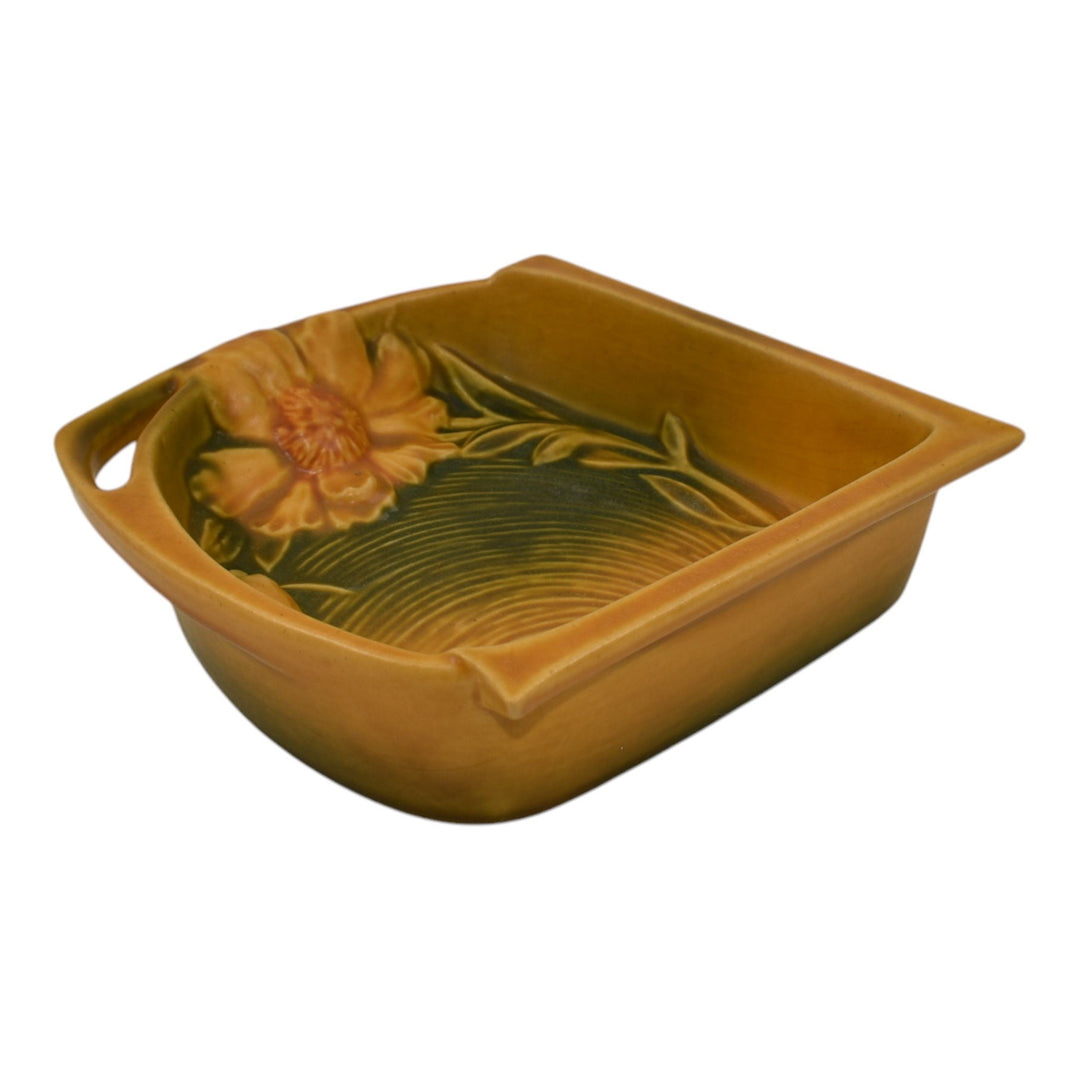 Roseville Peony Yellow 1942 Mid Century Modern Art Pottery Ceramic Tray 434-6