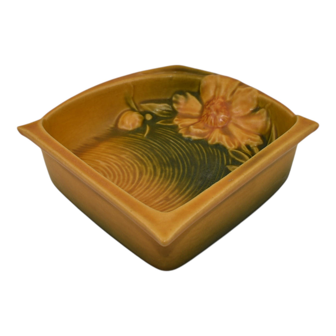 Roseville Peony Yellow 1942 Mid Century Modern Art Pottery Ceramic Tray 434-6