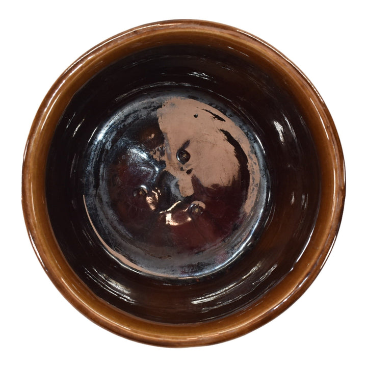 Weller Art Pottery Grapes Leaves Brown Buttressed Jardiniere Planter - Just Art Pottery