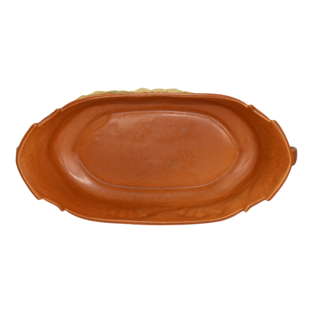 Roseville Freesia Brown 1945 Vintage Art Pottery Ceramic Console Bowl 468-12 - Just Art Pottery