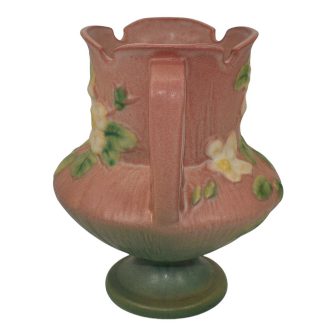 Roseville White Rose Pink 1940 Vintage Art Pottery Ceramic Vase 146-6