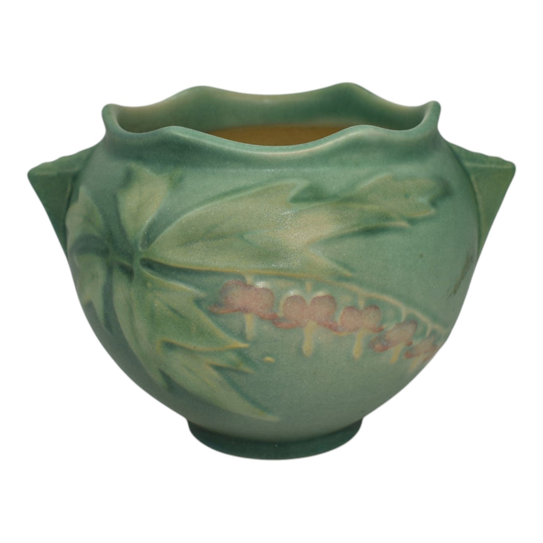 Roseville Bleeding Heart Green 1940 Art Pottery Ceramic Jardiniere Planter 651-3