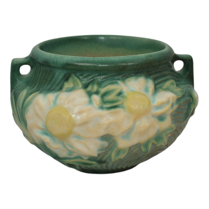 Roseville Peony Green 1942 Vintage Art Pottery Ceramic Jardiniere Planter 661-3