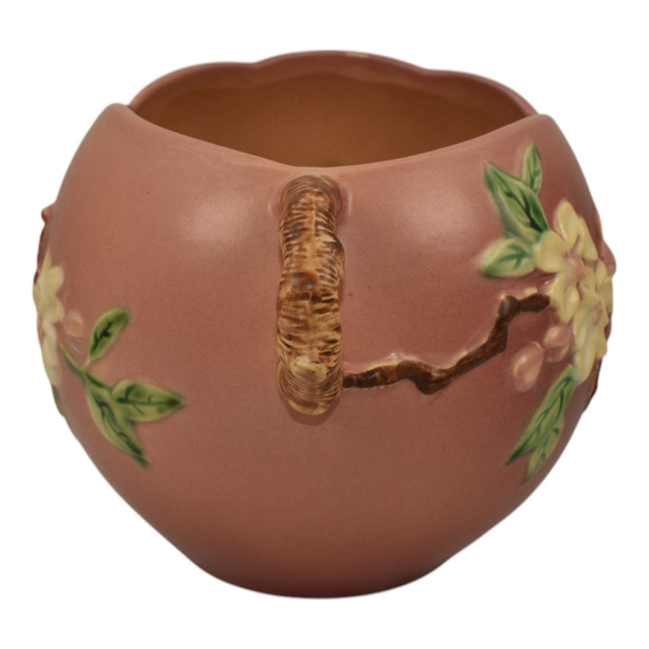 Roseville Apple Blossom Pink 1949 Vintage Art Pottery Ceramic Bowl Vase 342-6 - Just Art Pottery
