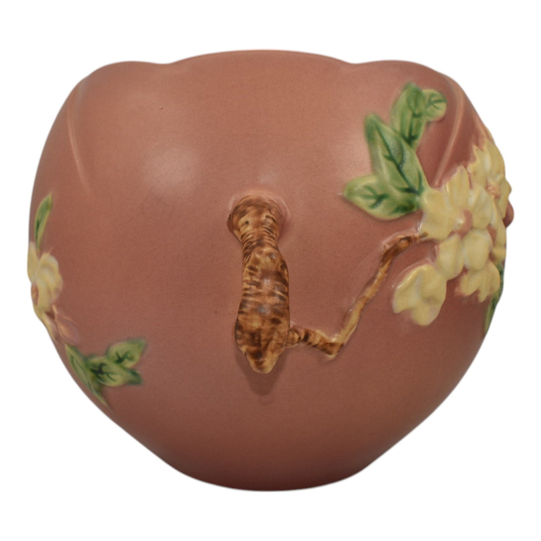 Roseville Apple Blossom Pink 1949 Vintage Art Pottery Ceramic Bowl Vase 342-6 - Just Art Pottery