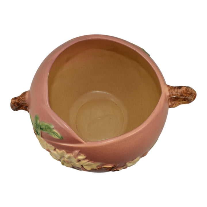 Roseville Apple Blossom Pink 1949 Vintage Art Pottery Ceramic Bowl Vase 342-6 - Just Art Pottery