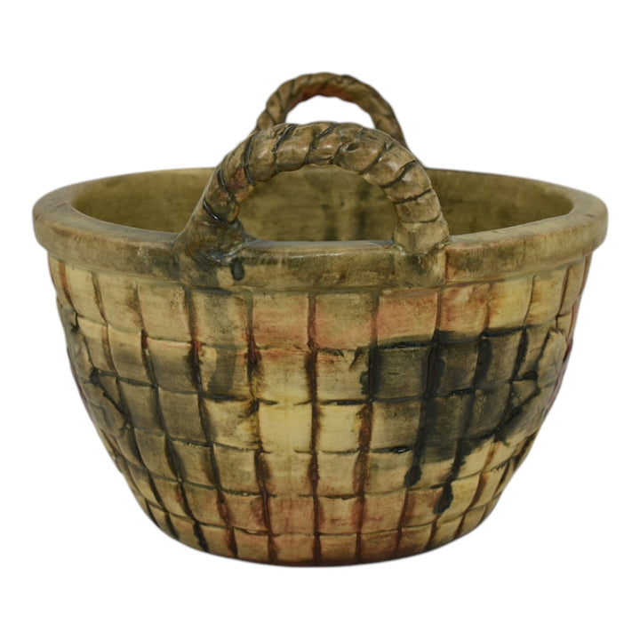 Weller Flemish 1920s Vintage Art Pottery Ceramic Planter Basket