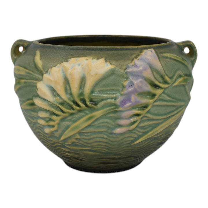 Roseville Freesia Green 1945 Vintage Art Pottery Jardiniere Planter 669-4