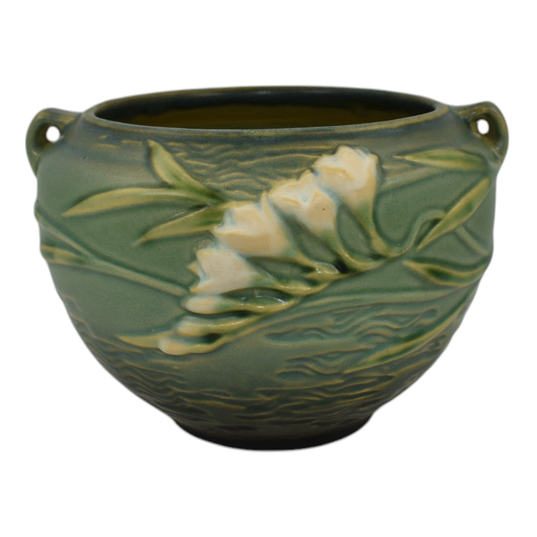 Roseville Freesia Green 1945 Vintage Art Pottery Jardiniere Planter 669-4