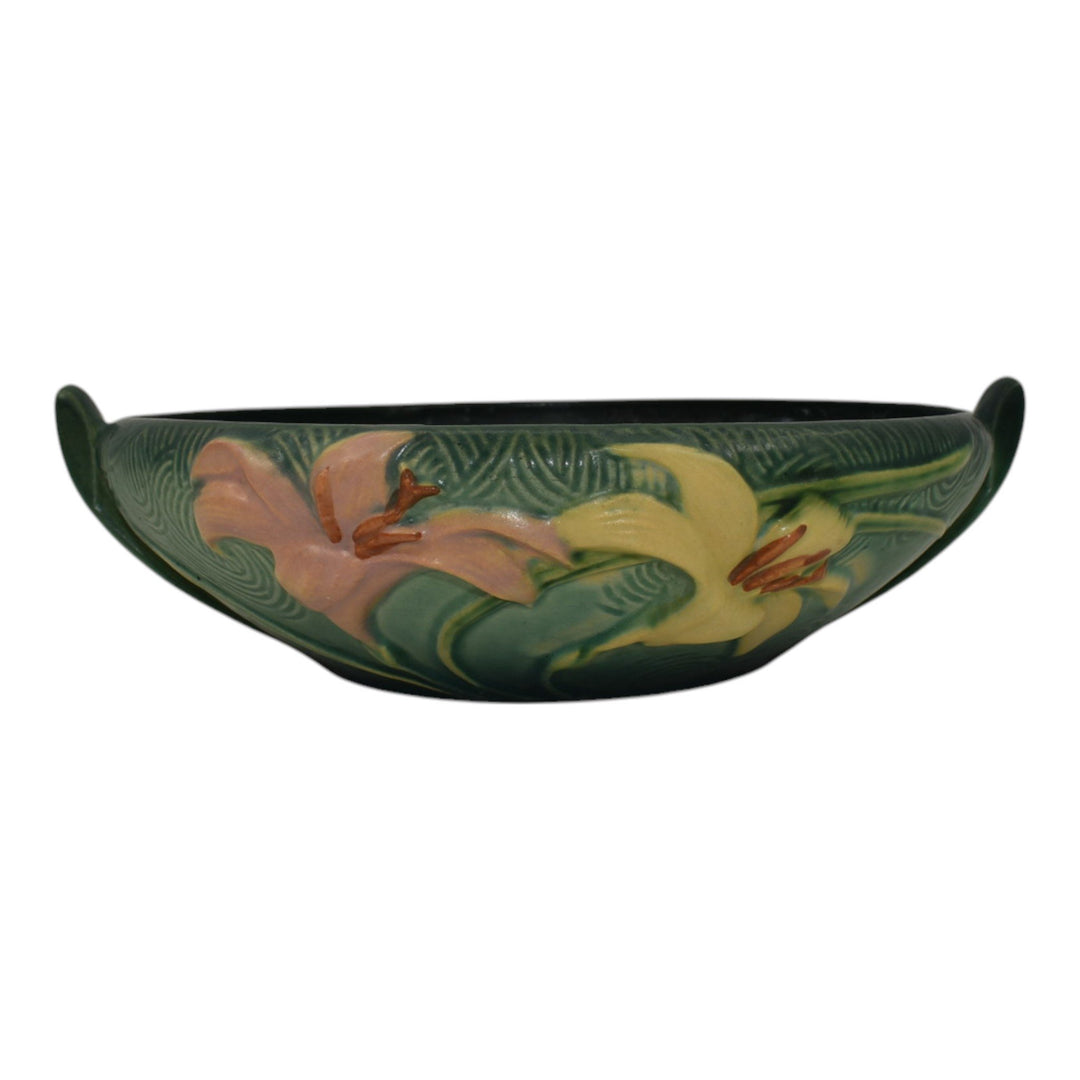 Roseville Zephyr Lily Green 1946 Mid Century Modern Pottery Ceramic Bowl 474-8 - Just Art Pottery
