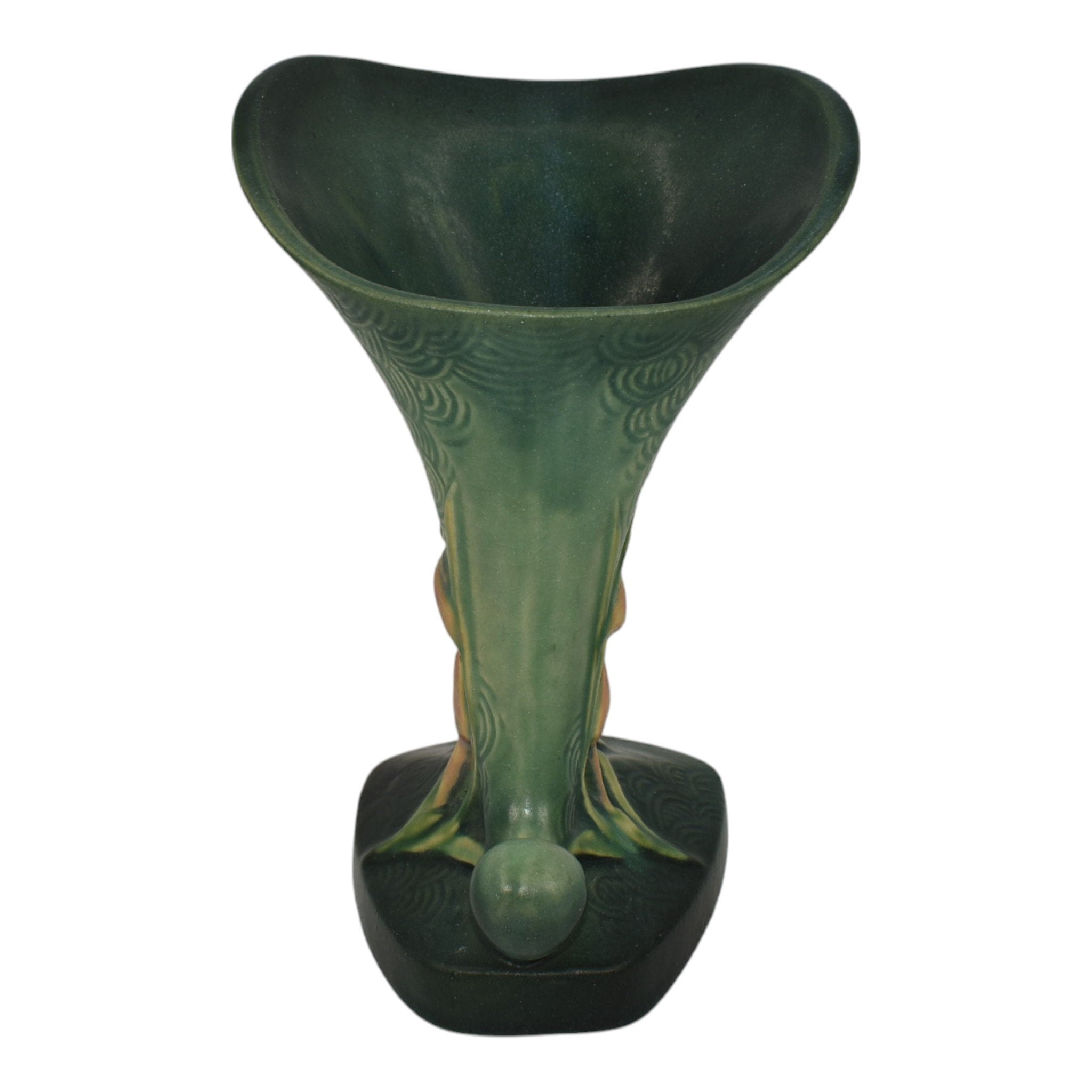 Roseville Zephyr Lily Green 1946 Vintage Art Pottery Cornucopia