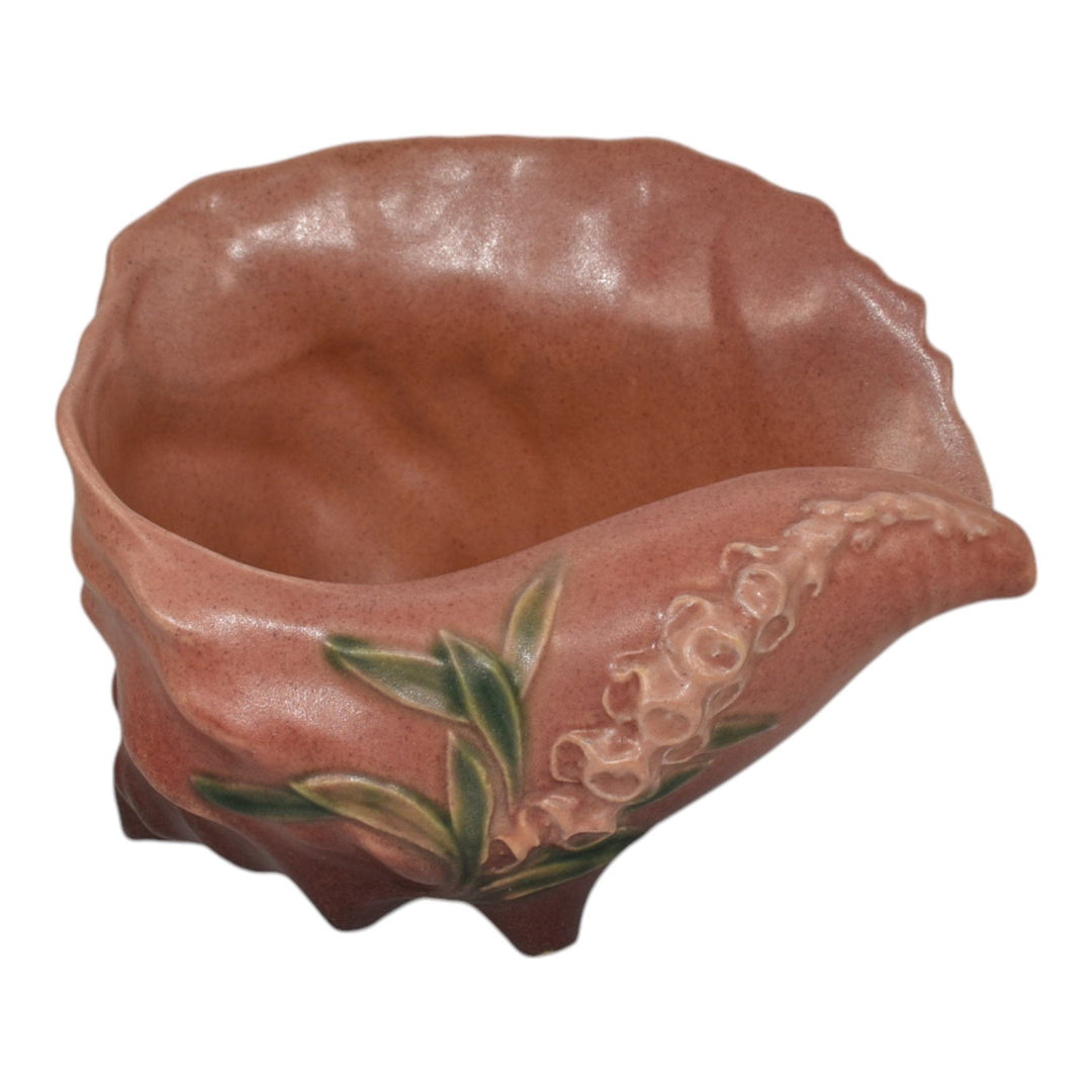 Roseville Foxglove Pink 1942 Vintage Pottery Conch Shell Planter Vase 426-6 - Just Art Pottery