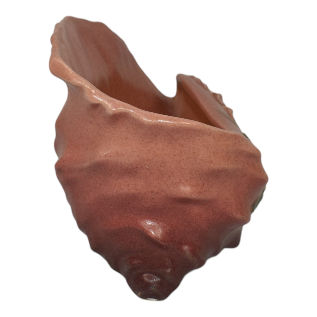 Roseville Foxglove Pink 1942 Vintage Pottery Conch Shell Planter Vase 426-6 - Just Art Pottery