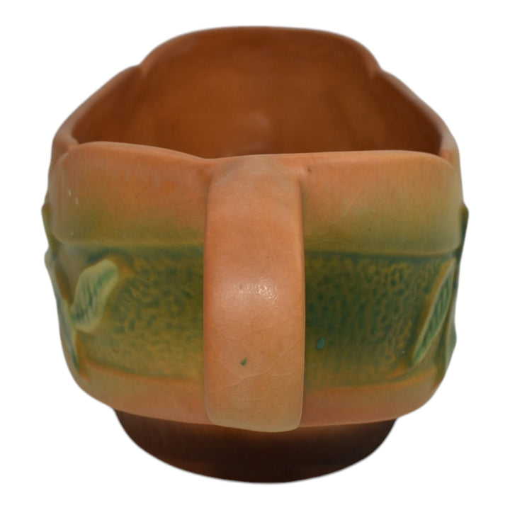 Roseville Gardenia Tan 1950 Mid Century Modern Art Pottery Console Bowl 628-10 - Just Art Pottery