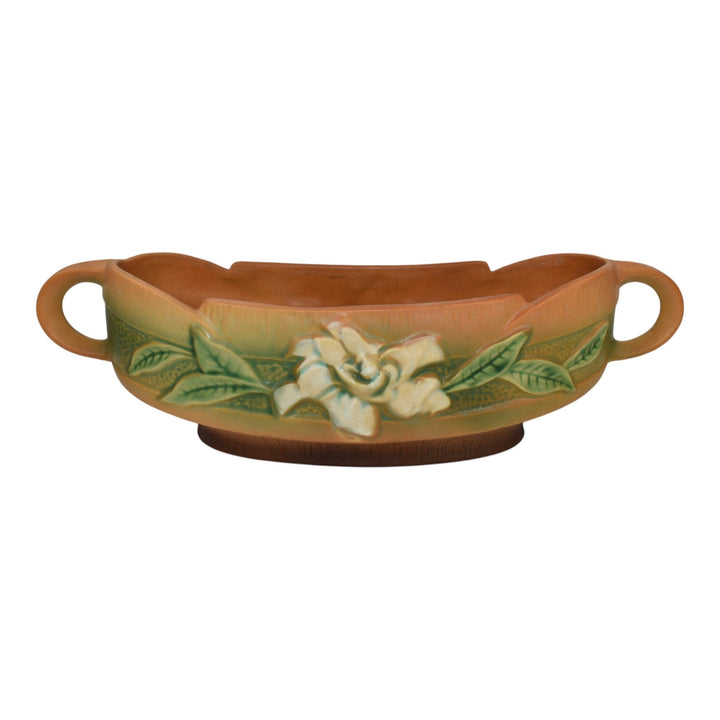 Roseville Gardenia Tan 1950 Mid Century Modern Art Pottery Console Bowl 628-10 - Just Art Pottery