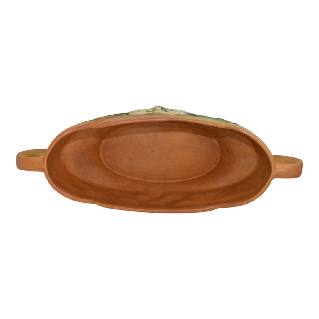Roseville Gardenia Tan 1950 Mid Century Modern Art Pottery Console Bowl 628-10 - Just Art Pottery