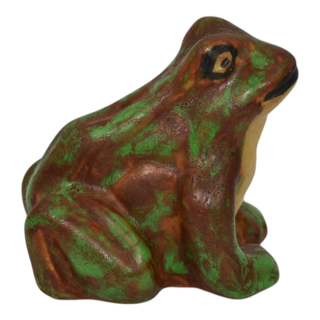 Weller Coppertone Greora 1920s Art Pottery Matte Green Small Frog Figurine