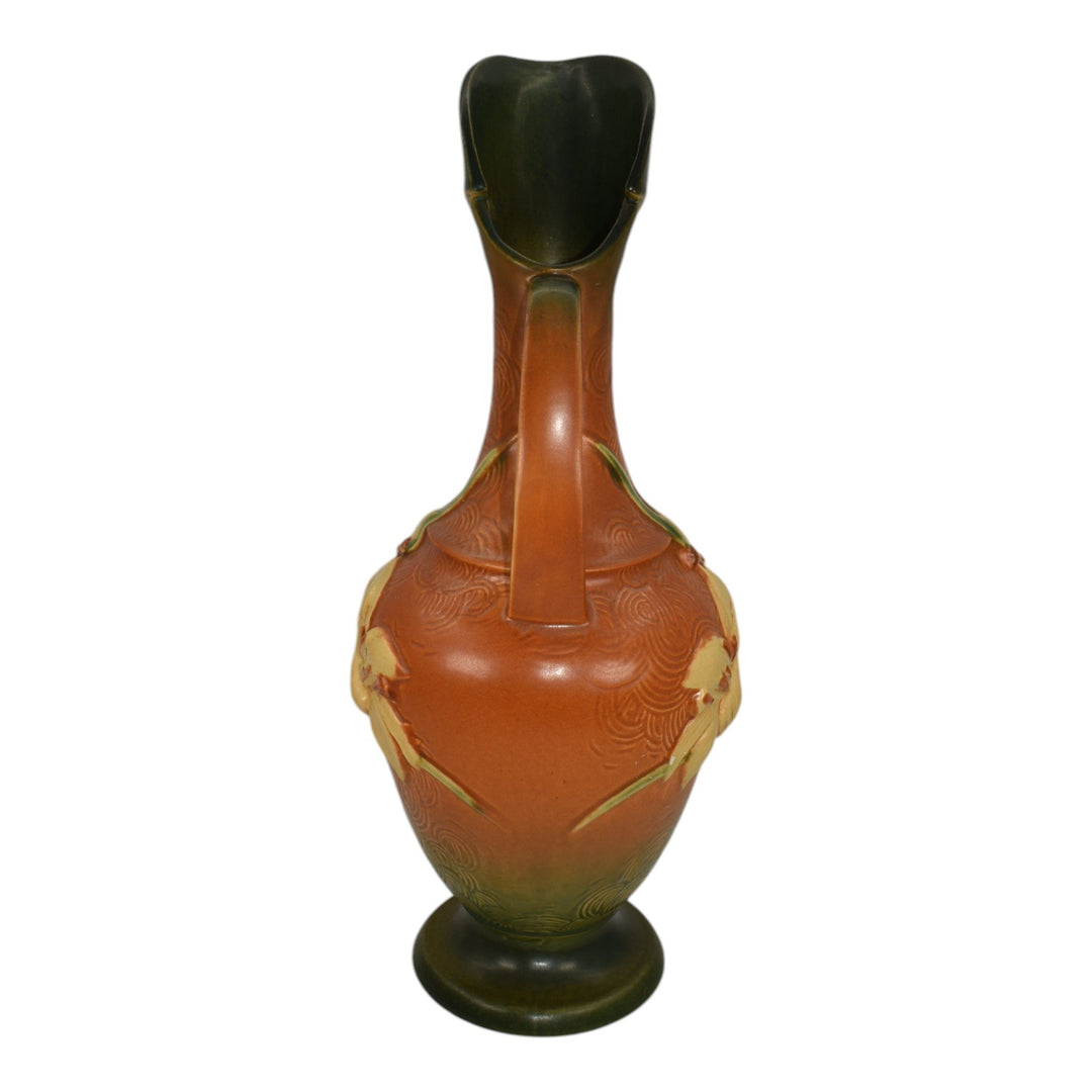 Roseville Zephyr Lily Brown 1946 Mid Century Modern Art Pottery Ewer 24-15 - Just Art Pottery