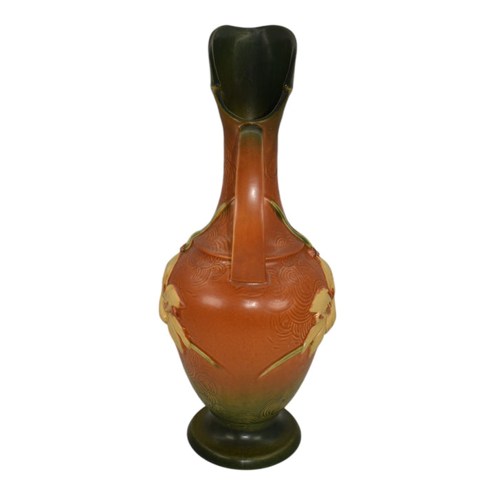 Roseville Zephyr Lily Brown 1946 Mid Century Modern Art Pottery Ewer 24-15 - Just Art Pottery