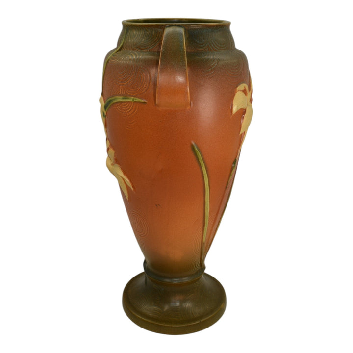 Roseville Zephyr Lily Brown 1946 Mid Century Modern Pottery Ceramic Vase 141-15 - Just Art Pottery
