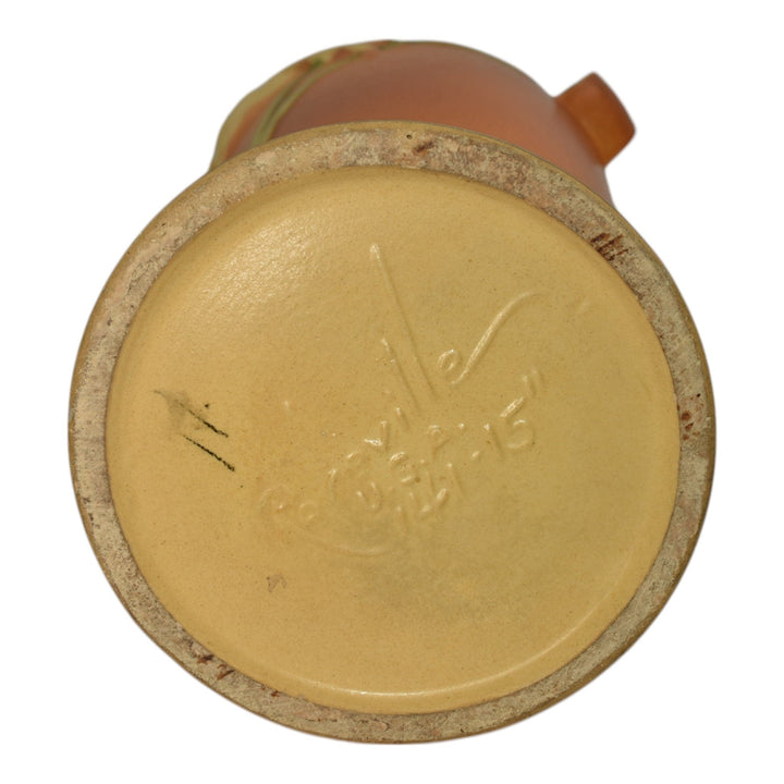 Roseville Zephyr Lily Brown 1946 Mid Century Modern Pottery Ceramic Vase 141-15 - Just Art Pottery