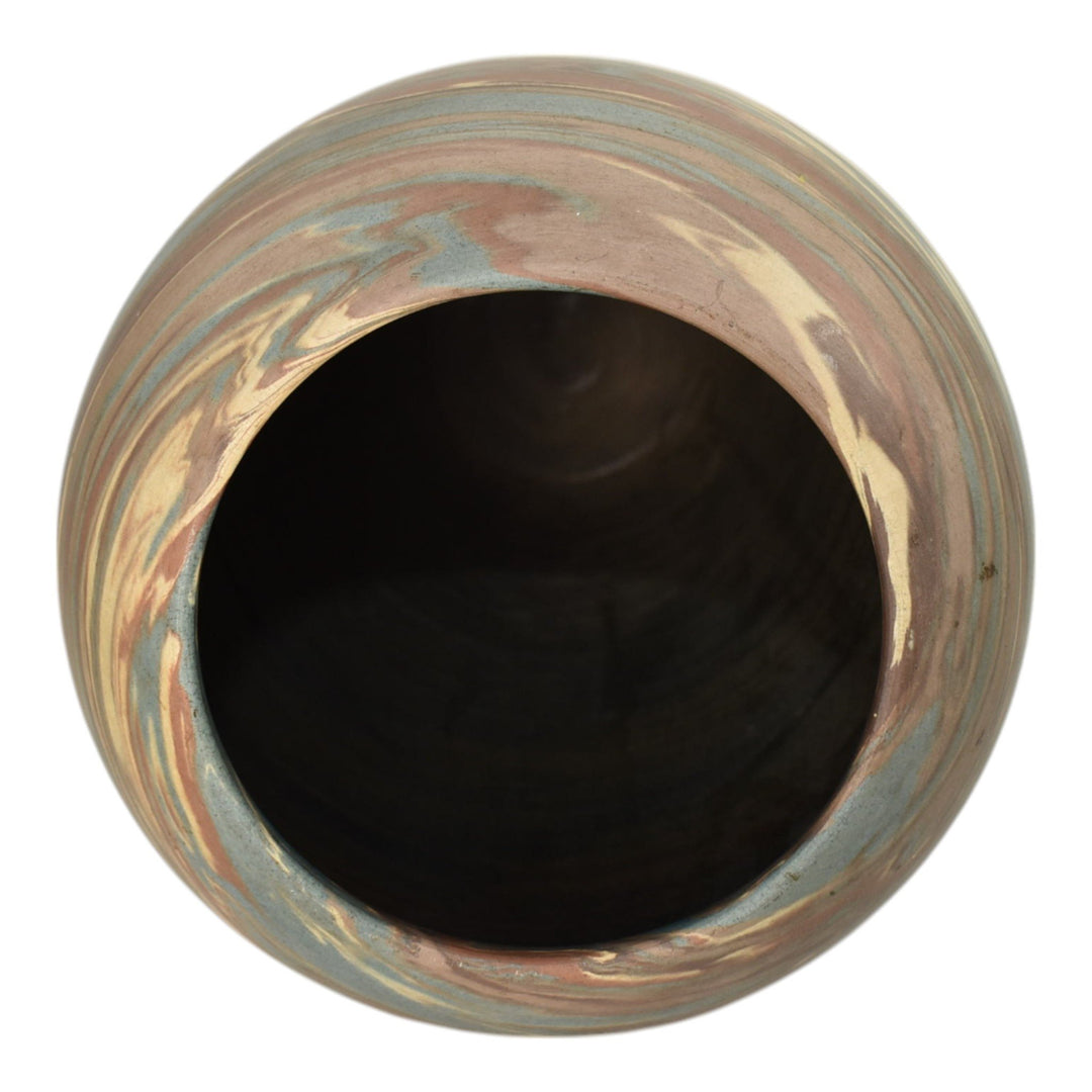 Niloak Mission Swirl 1910-24 Vintage Hand Made Art Pottery Brown Tan 12" Vase - Just Art Pottery