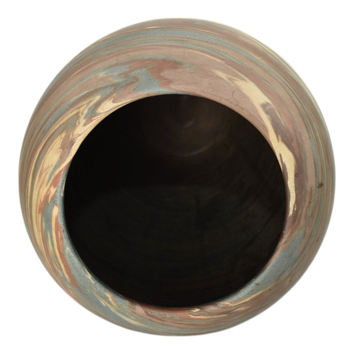 Niloak Mission Swirl 1910-24 Vintage Hand Made Art Pottery Brown Tan 12" Vase - Just Art Pottery
