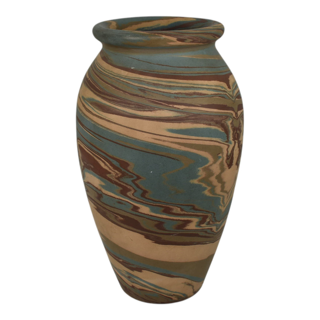 Niloak Mission Swirl 1925-30s Vintage Hand Made Art Pottery 10" Vase - Just Art Pottery