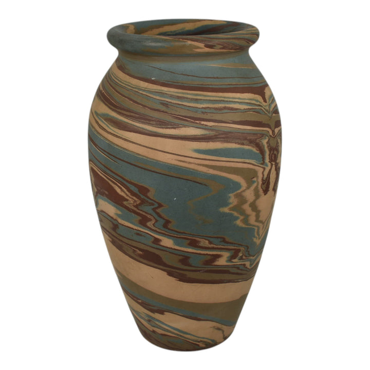 Niloak Mission Swirl 1925-30s Vintage Hand Made Art Pottery 10" Vase - Just Art Pottery