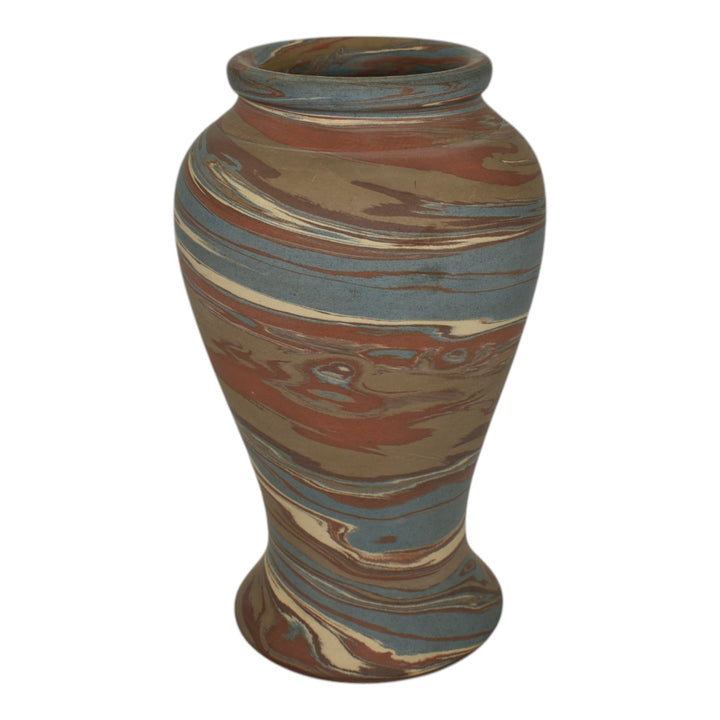 Niloak Mission Swirl 1910-24 Vintage Hand Made Art Pottery Brown 8" Vase - Just Art Pottery