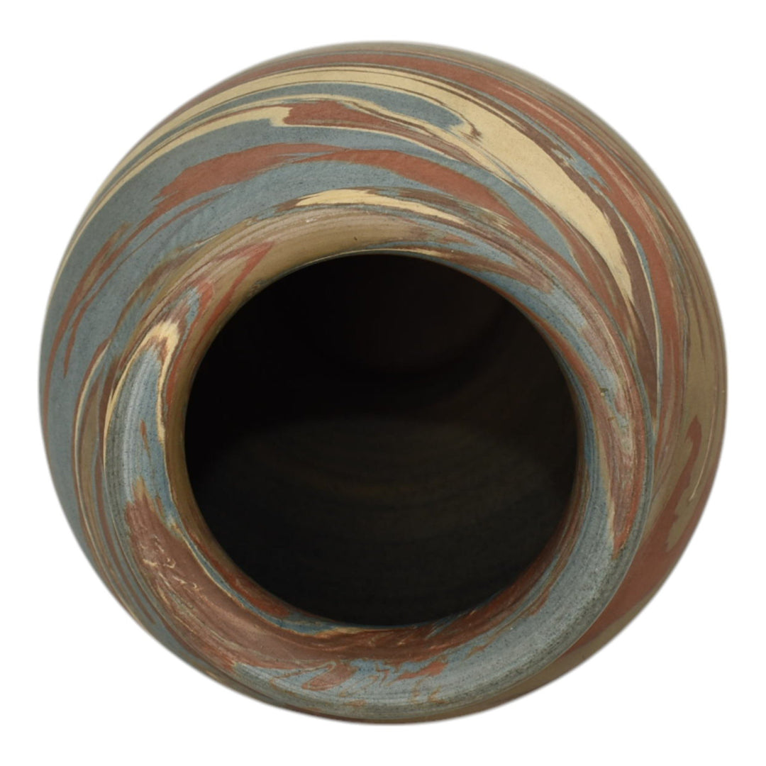 Niloak Mission Swirl 1910-24 Vintage Hand Made Art Pottery Brown 8" Vase - Just Art Pottery