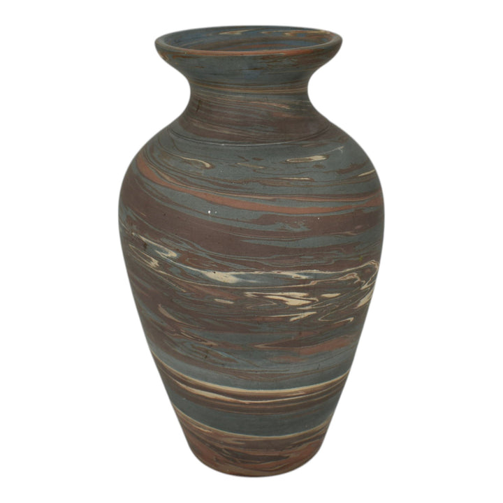 Niloak Mission Swirl 1925-30s Vintage Hand Made Art Pottery Brown 9.5" Vase