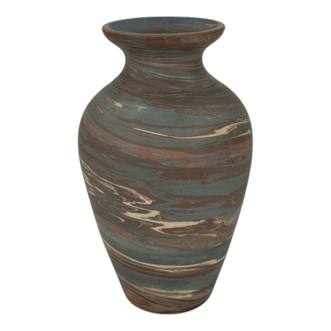 Niloak Mission Swirl 1925-30s Vintage Hand Made Art Pottery Brown 9.5" Vase