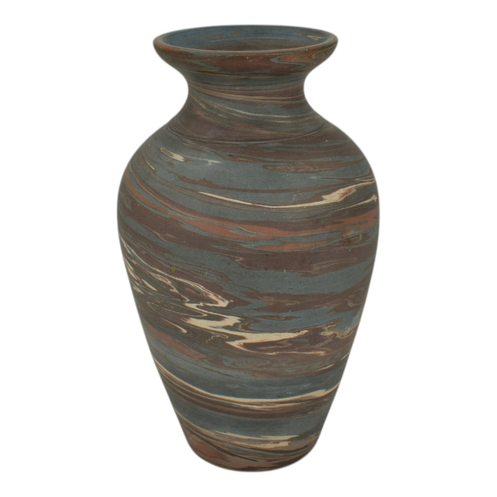 Niloak Mission Swirl 1925-30s Vintage Hand Made Art Pottery Brown 9.5" Vase