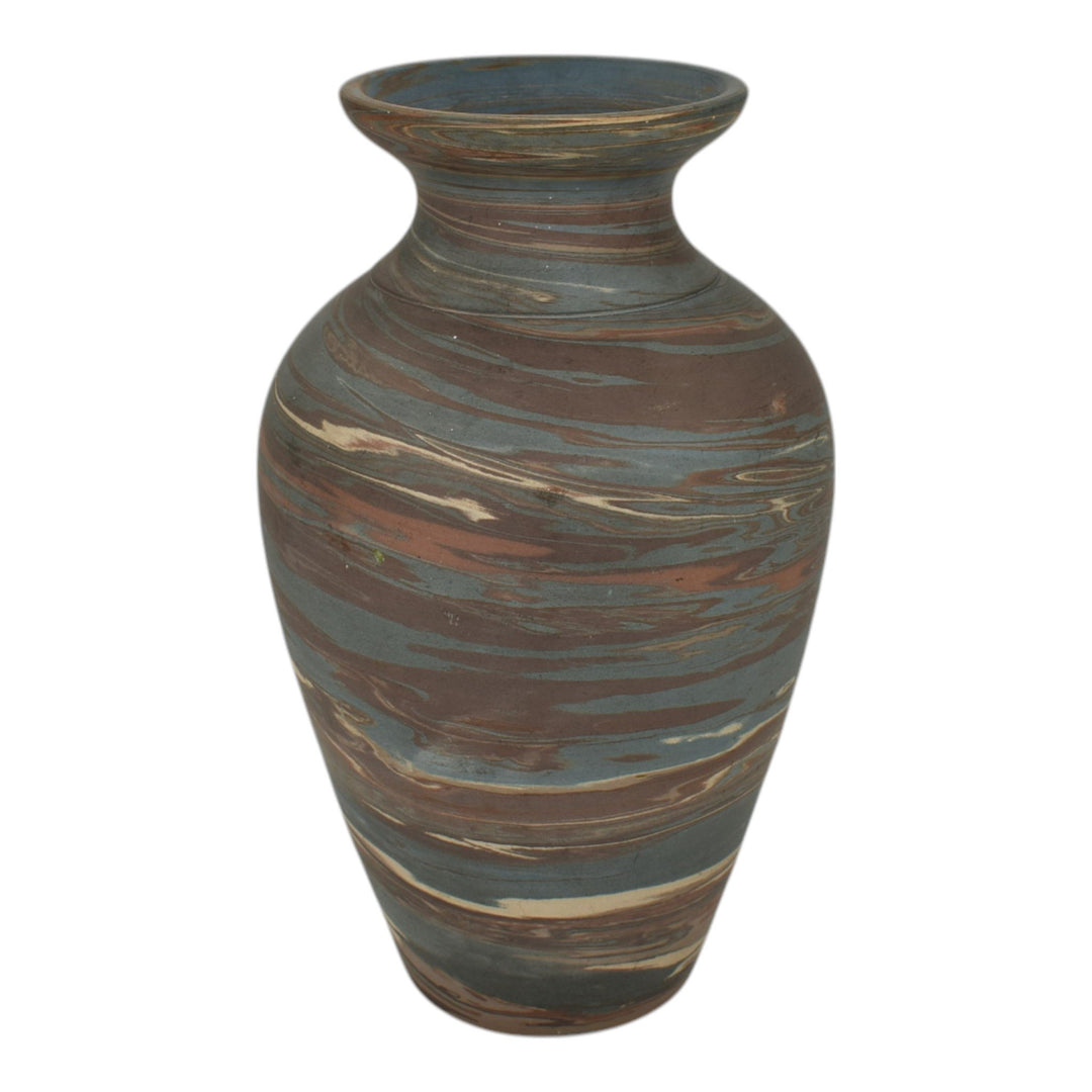 Niloak Mission Swirl 1925-30s Vintage Hand Made Art Pottery Brown 9.5" Vase