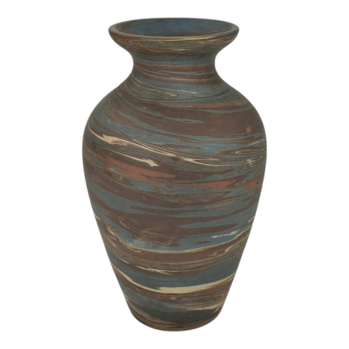 Niloak Mission Swirl 1925-30s Vintage Hand Made Art Pottery Brown 9.5" Vase