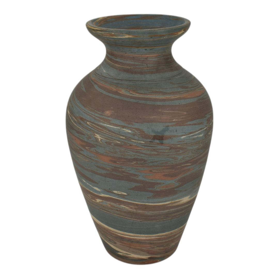 Niloak Mission Swirl 1925-30s Vintage Hand Made Art Pottery Brown 9.5" Vase