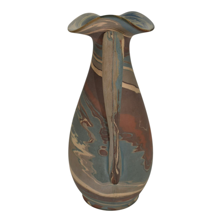 Niloak Mission Swirl Vintage Hand Made Art Pottery Brown 10" Pitcher