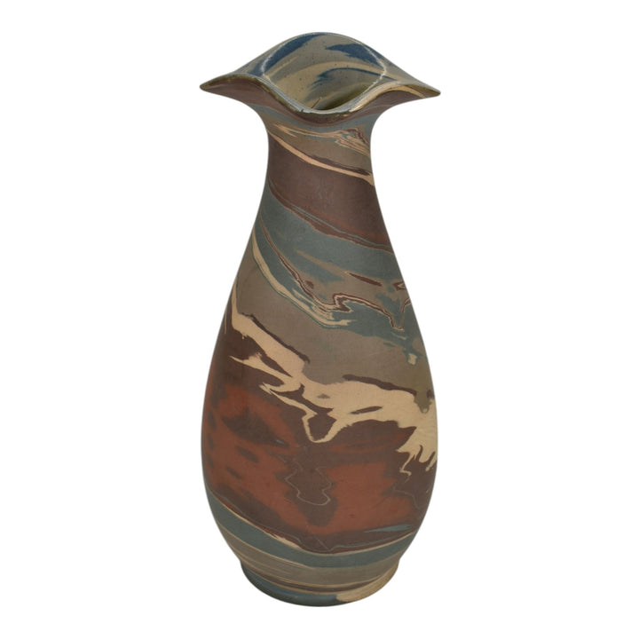 Niloak Mission Swirl Vintage Hand Made Art Pottery Brown 10" Pitcher