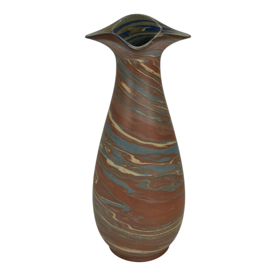 Niloak Mission Swirl 1910-24 Vintage Hand Made Art Pottery Brown 10" Pitcher