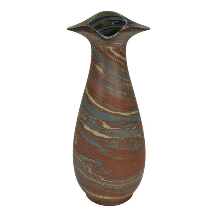Niloak Mission Swirl 1910-24 Vintage Hand Made Art Pottery Brown 10" Pitcher