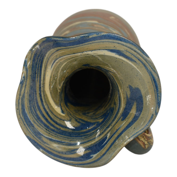Niloak Mission Swirl 1910-24 Vintage Hand Made Art Pottery Brown 10" Pitcher - Just Art Pottery