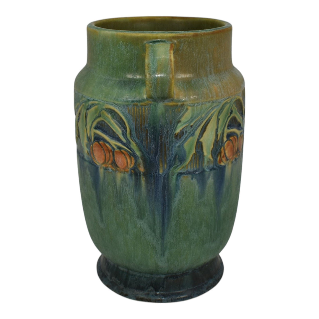 Roseville Baneda Green 1932 Vintage Arts And Crafts Pottery Ceramic Vase 592-7 - Just Art Pottery